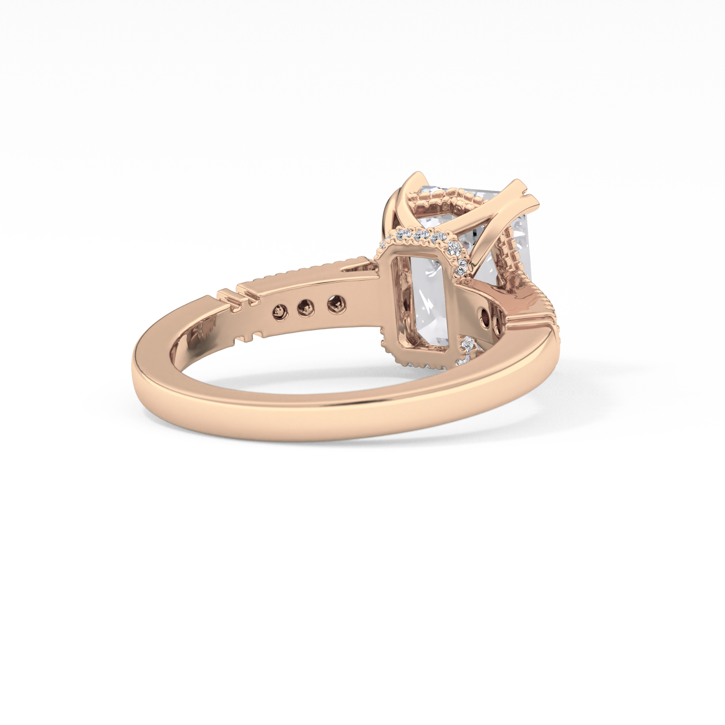 Emerald Pave Lab Grown Diamond Engagement Ring
