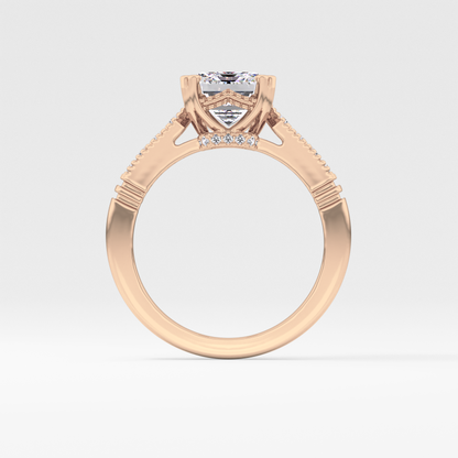 Emerald Pave Lab Grown Diamond Engagement Ring