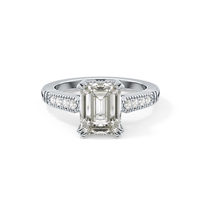 Emerald Pave Lab Grown Diamond Engagement Ring