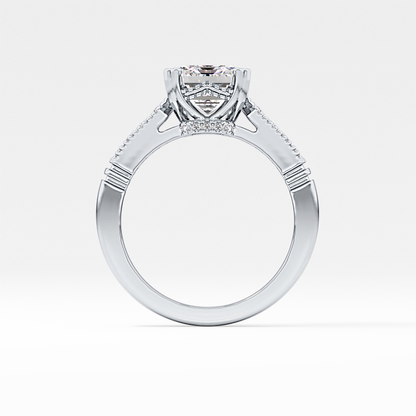 Emerald Pave Lab Grown Diamond Engagement Ring