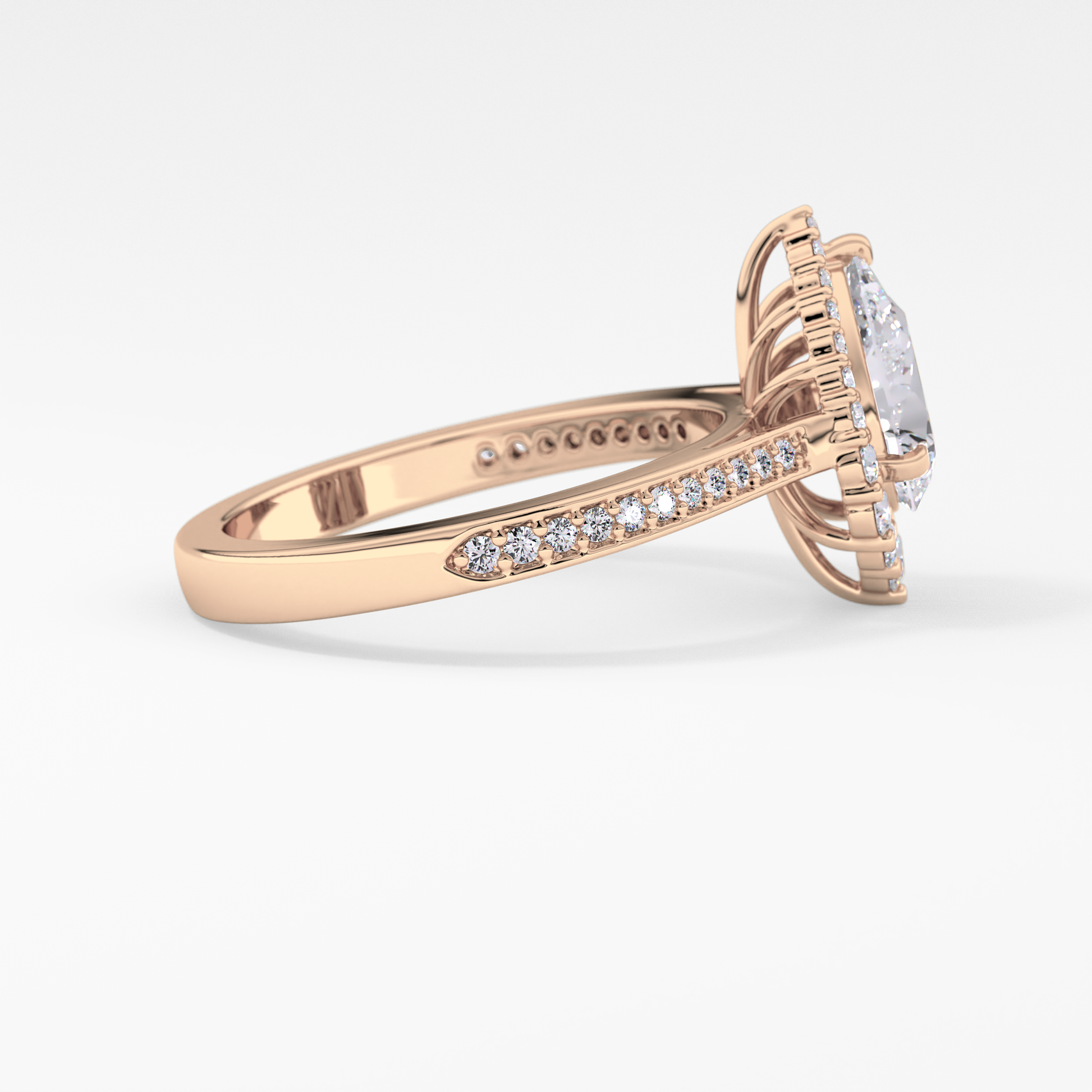 Pear Cut 1.2 Carat Moissanite Ring – Halo & Pave Setting in Gold