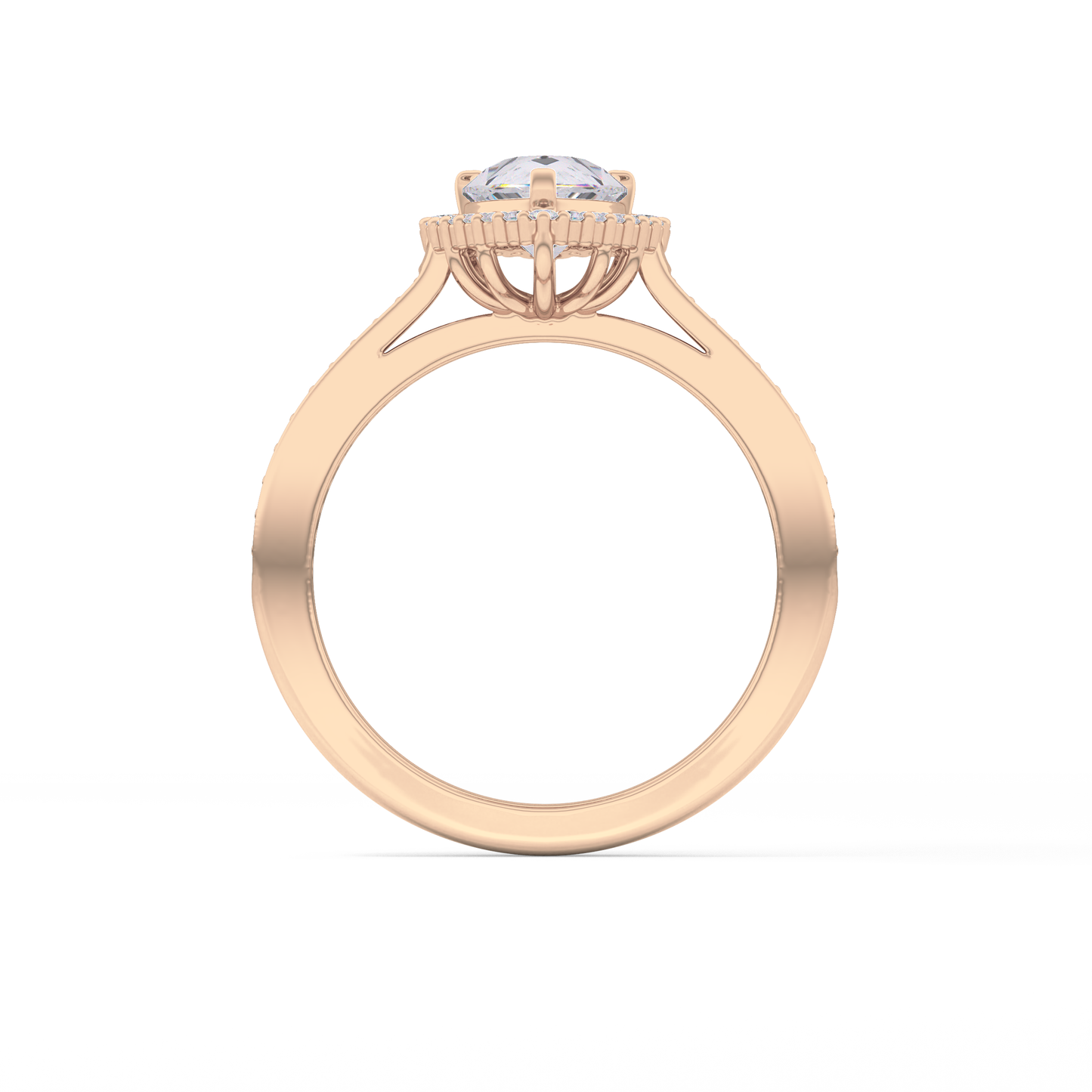 Pear Cut 1.2 Carat Moissanite Ring – Halo & Pave Setting in Gold