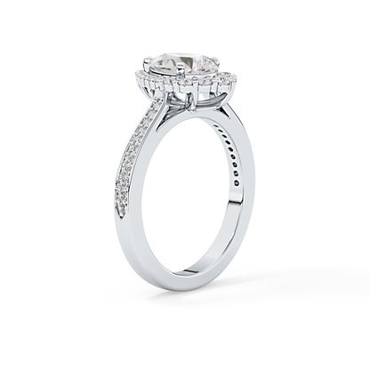 Pear Cut 1.2 Carat Moissanite Ring – Halo & Pave Setting in Gold