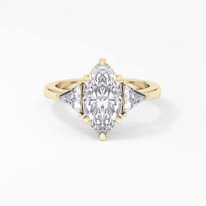 Marquise Three Stone Lab Grown Diamond Engagement Ring