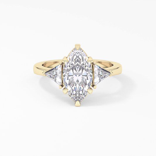 Marquise Three Stone Lab Grown Diamond Engagement Ring