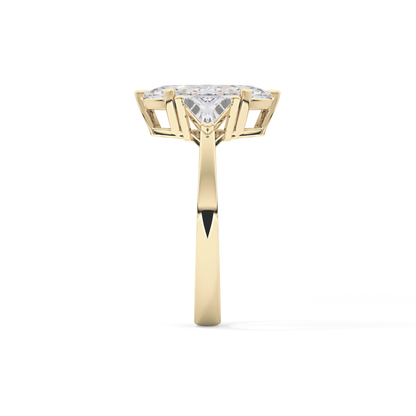 Marquise Three Stone Lab Grown Diamond Engagement Ring