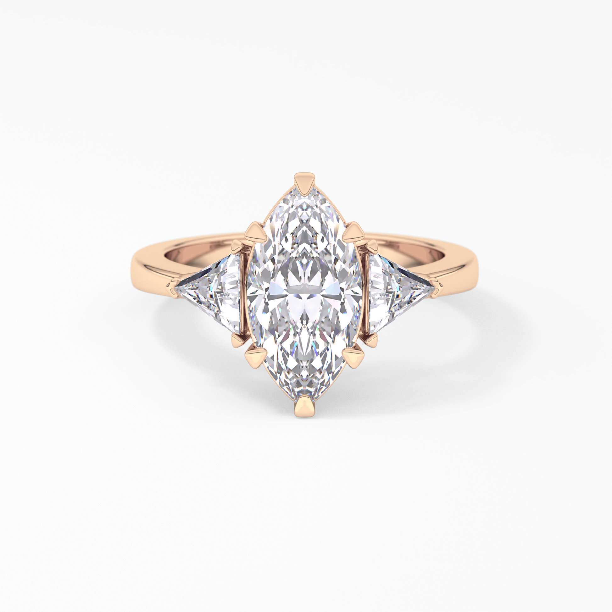 Marquise Three Stone Lab Grown Diamond Engagement Ring