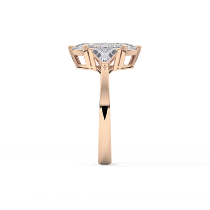 Marquise Three Stone Lab Grown Diamond Engagement Ring