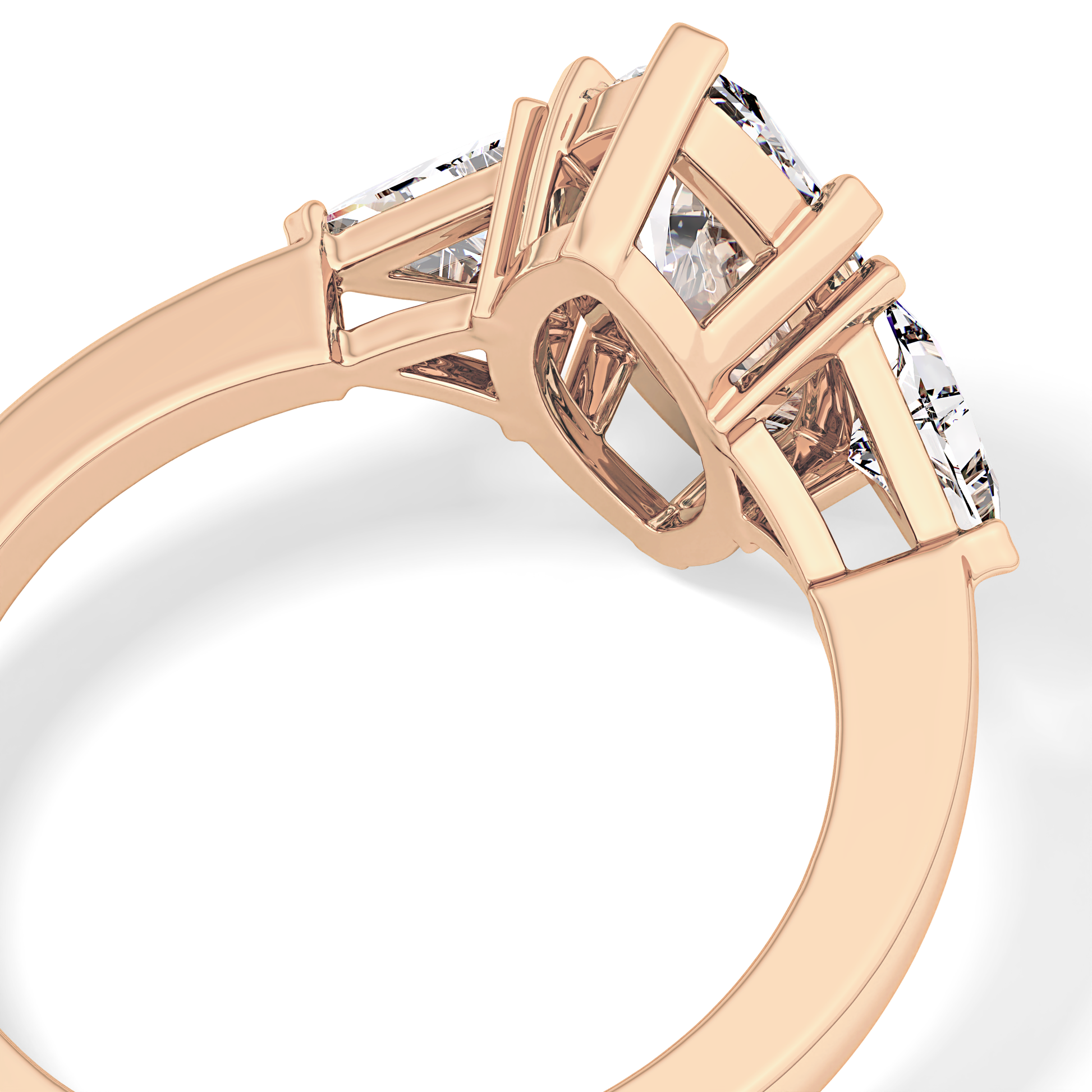 Marquise Three Stone Lab Grown Diamond Engagement Ring