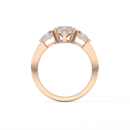Marquise Three Stone Lab Grown Diamond Engagement Ring