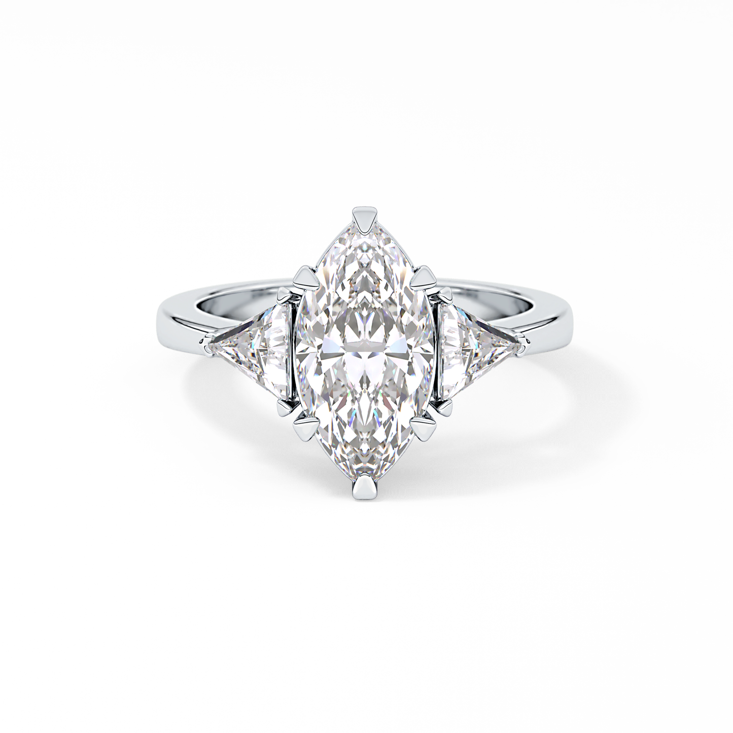 Marquise Three Stone Lab Grown Diamond Engagement Ring