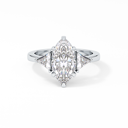Marquise Three Stone Lab Grown Diamond Engagement Ring