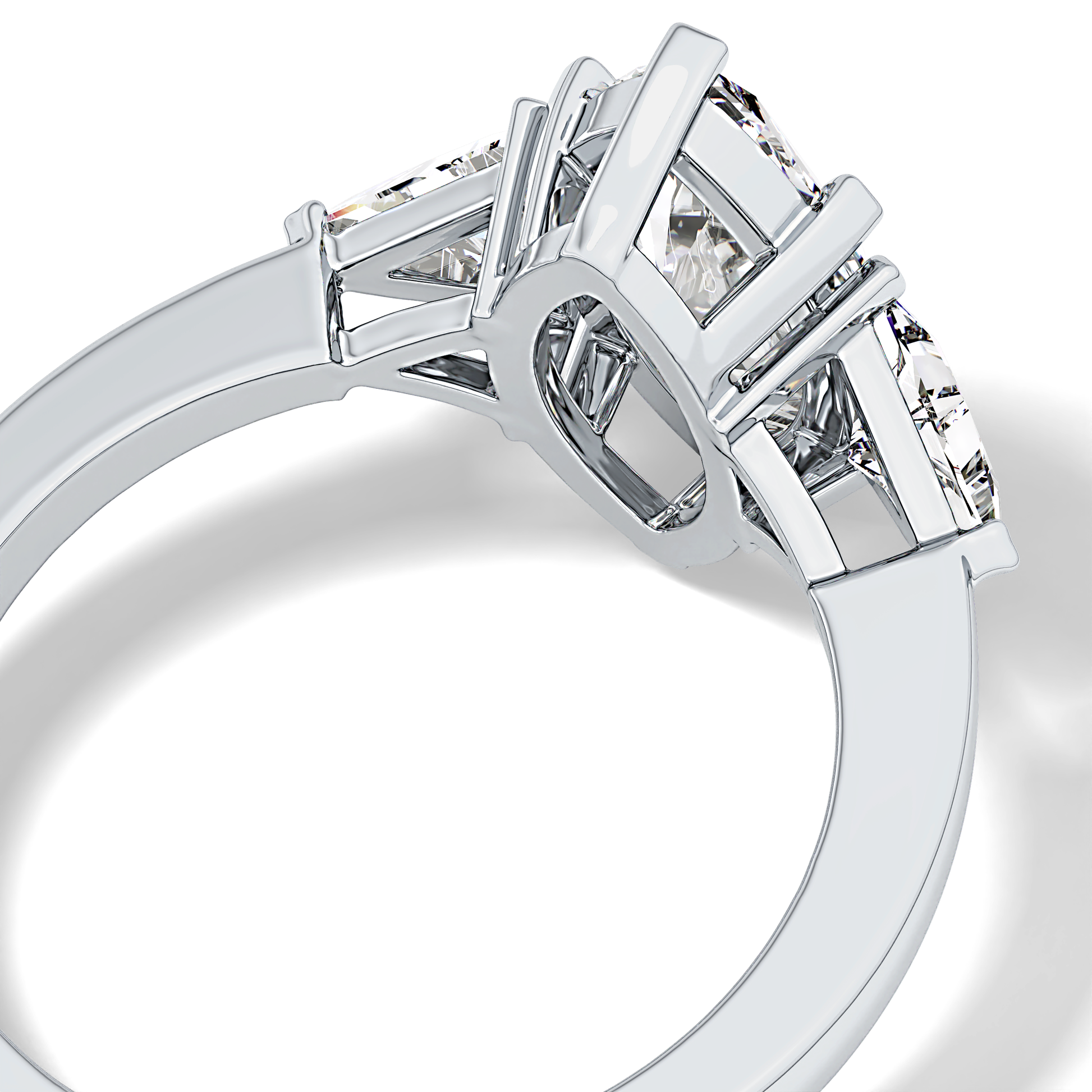 Marquise Three Stone Lab Grown Diamond Engagement Ring