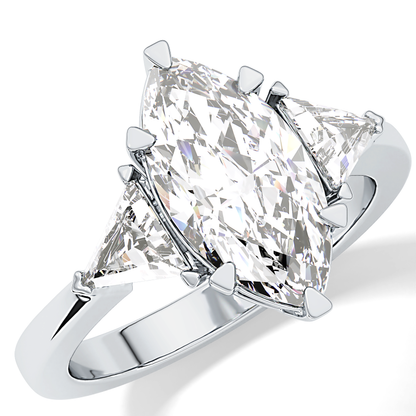 Marquise Three Stone Lab Grown Diamond Engagement Ring