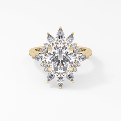 Round Cluster Lab Grown Diamond Engagement Ring