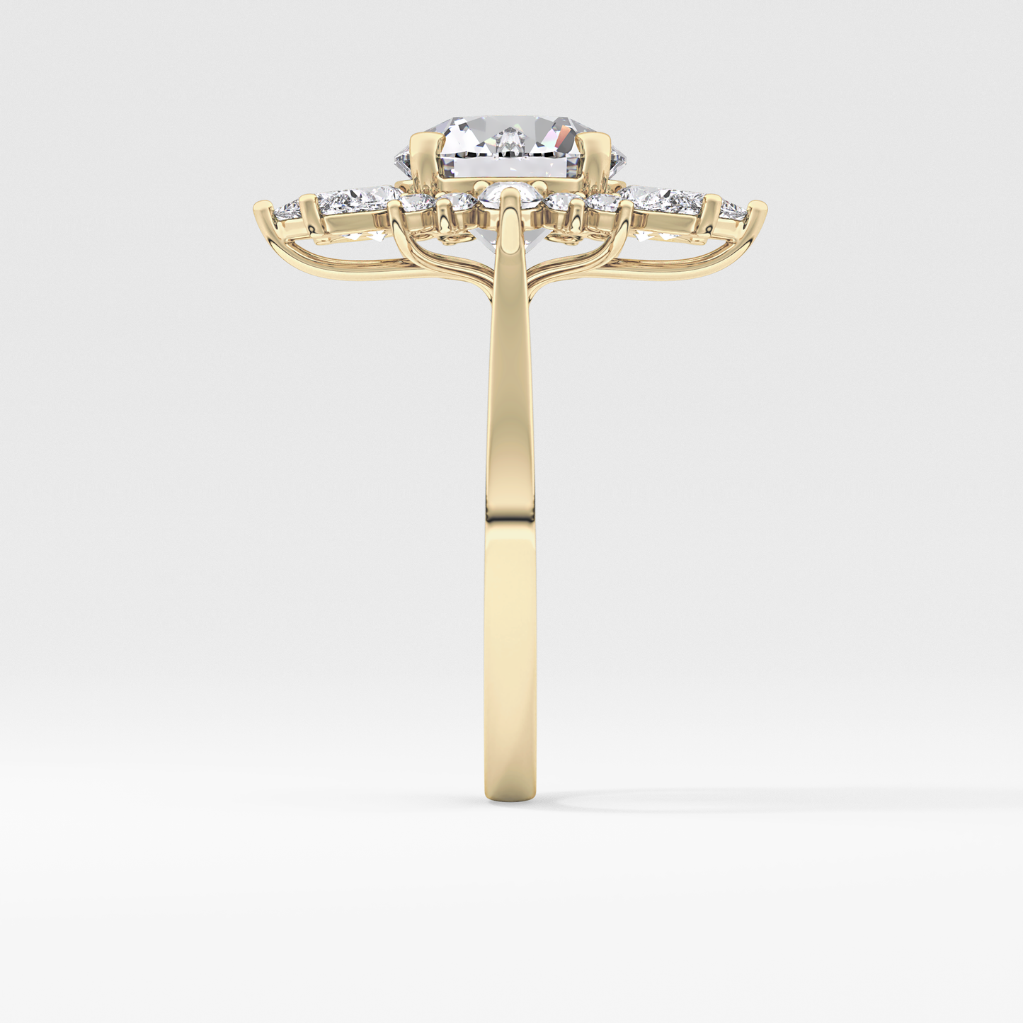 Round Cluster Lab Grown Diamond Engagement Ring