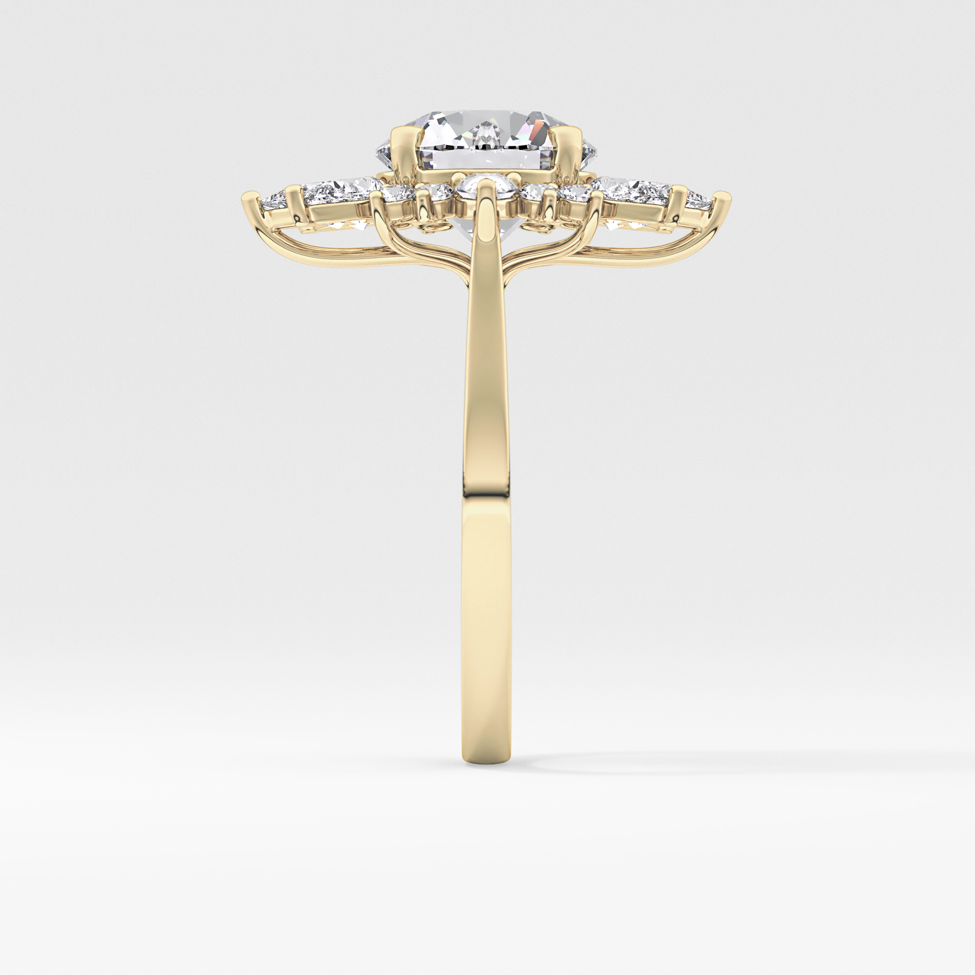 Round Cluster Lab Grown Diamond Engagement Ring