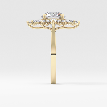 Round Cluster Lab Grown Diamond Engagement Ring