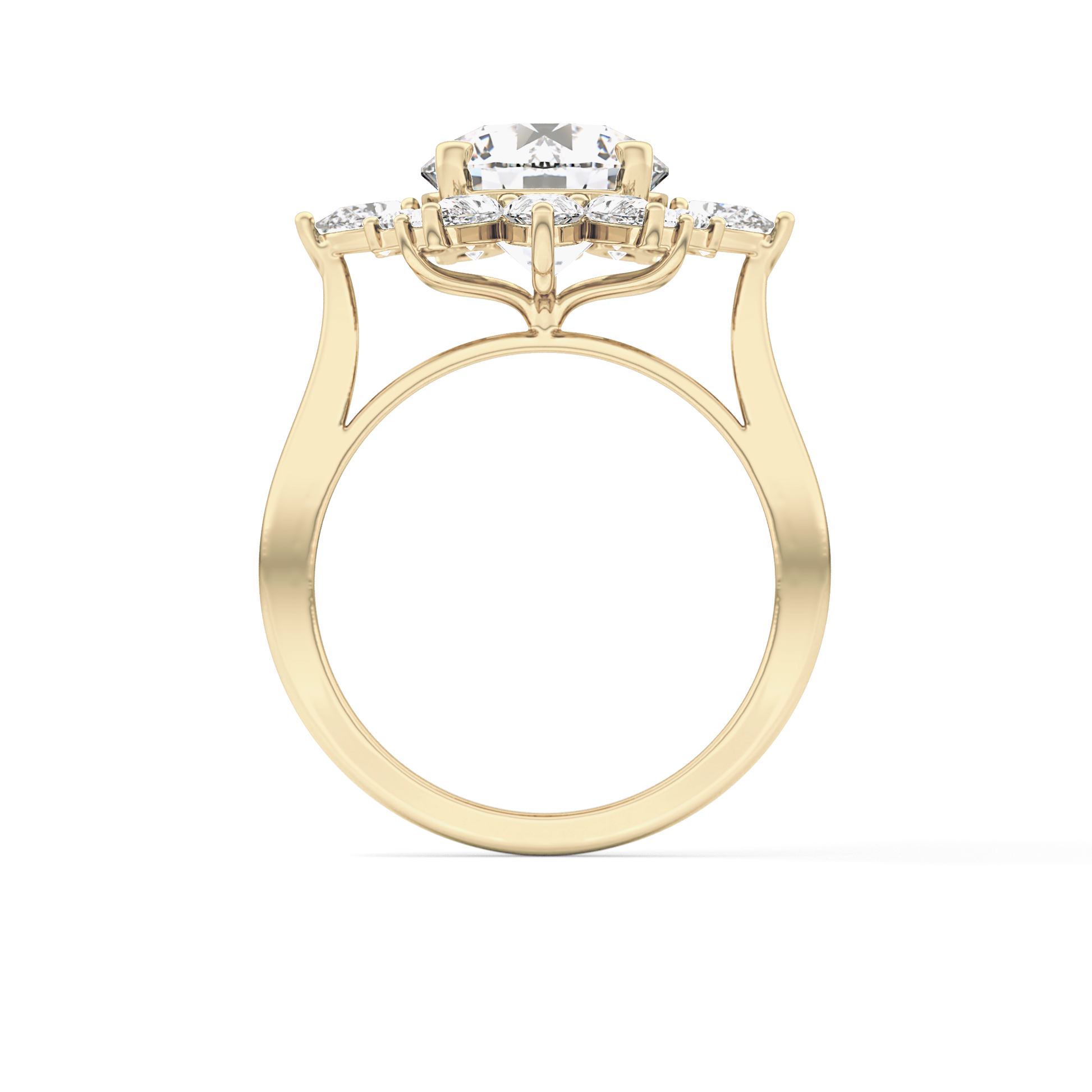 Round Cluster Lab Grown Diamond Engagement Ring