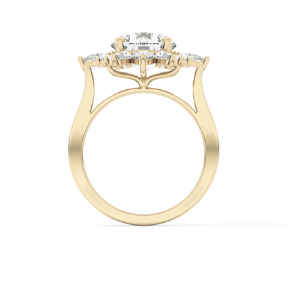 Round Cluster Lab Grown Diamond Engagement Ring