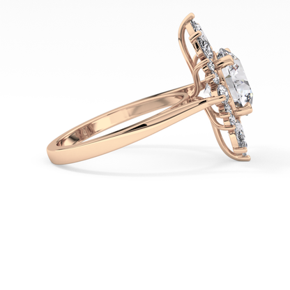 Round Cluster Lab Grown Diamond Engagement Ring