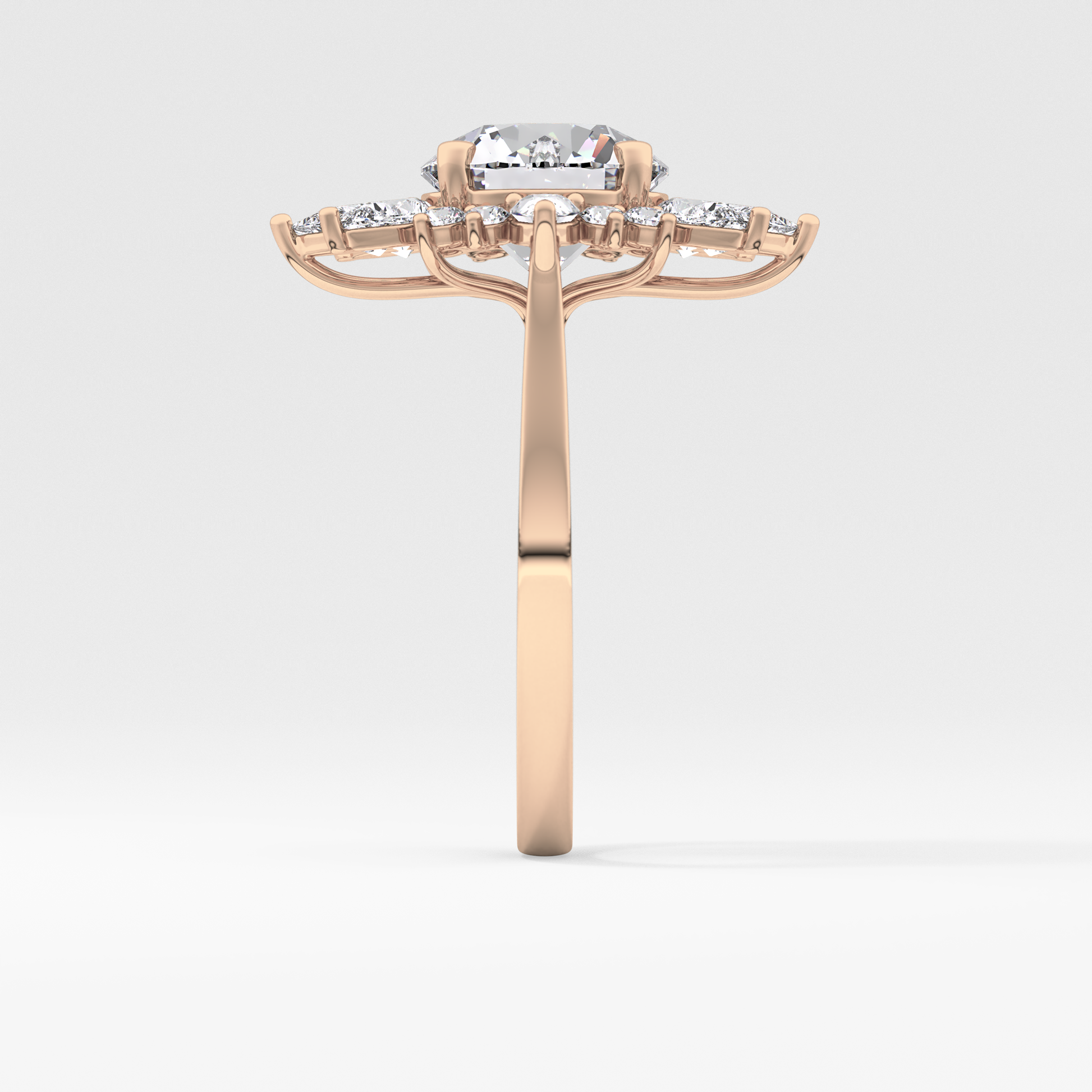 Round Cluster Lab Grown Diamond Engagement Ring