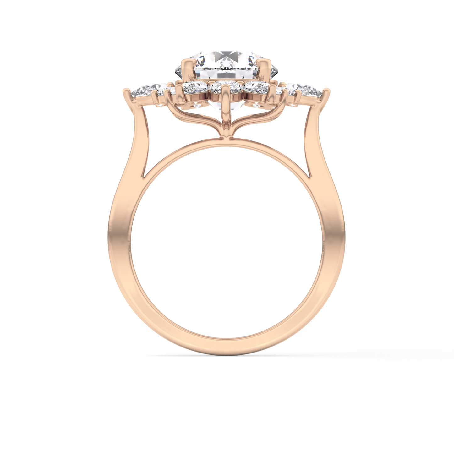 Round Cluster Lab Grown Diamond Engagement Ring