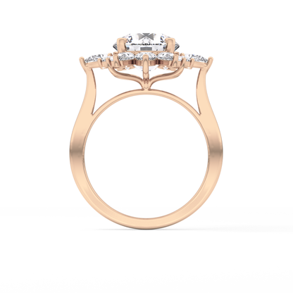 Round Cluster Lab Grown Diamond Engagement Ring