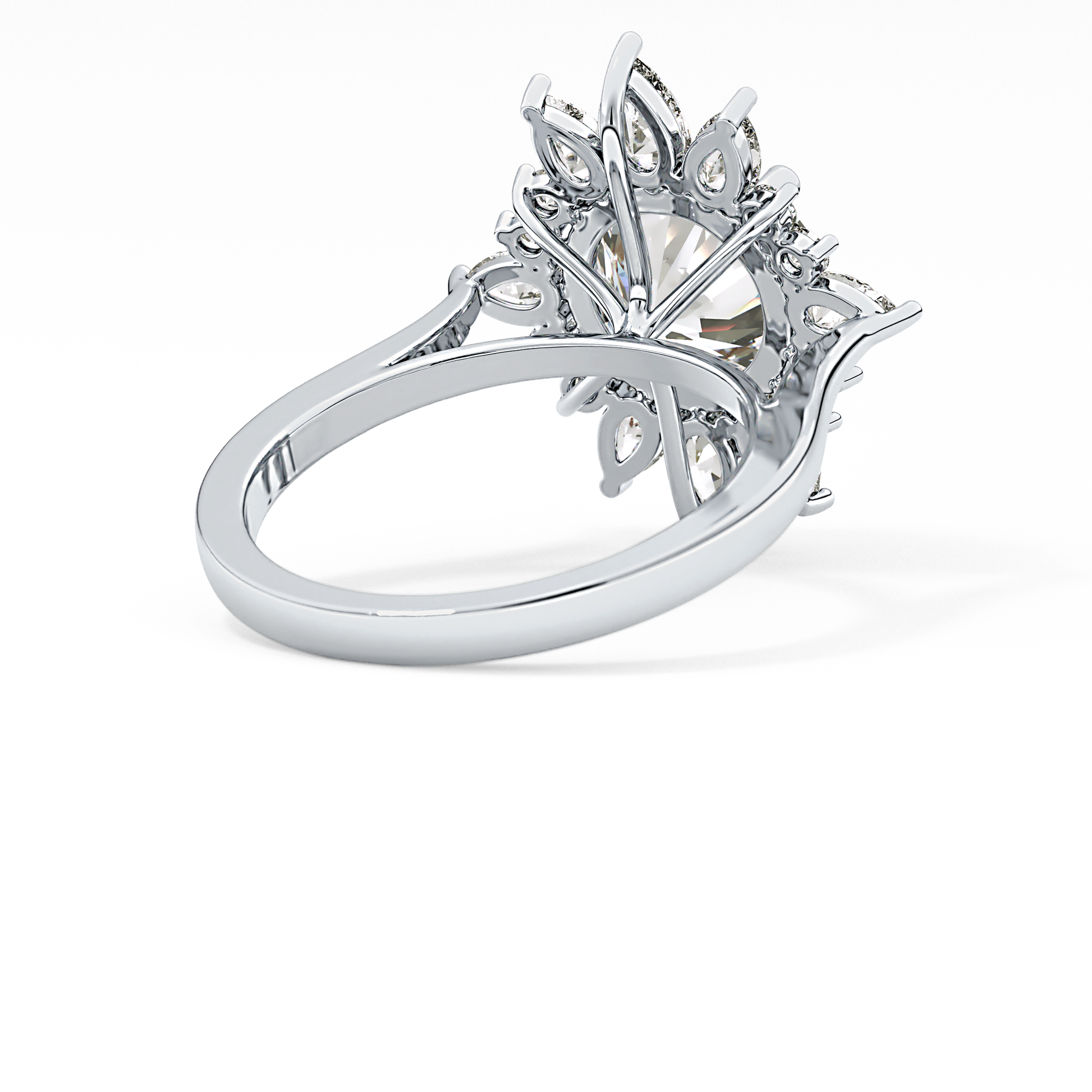 Round Cluster Lab Grown Diamond Engagement Ring
