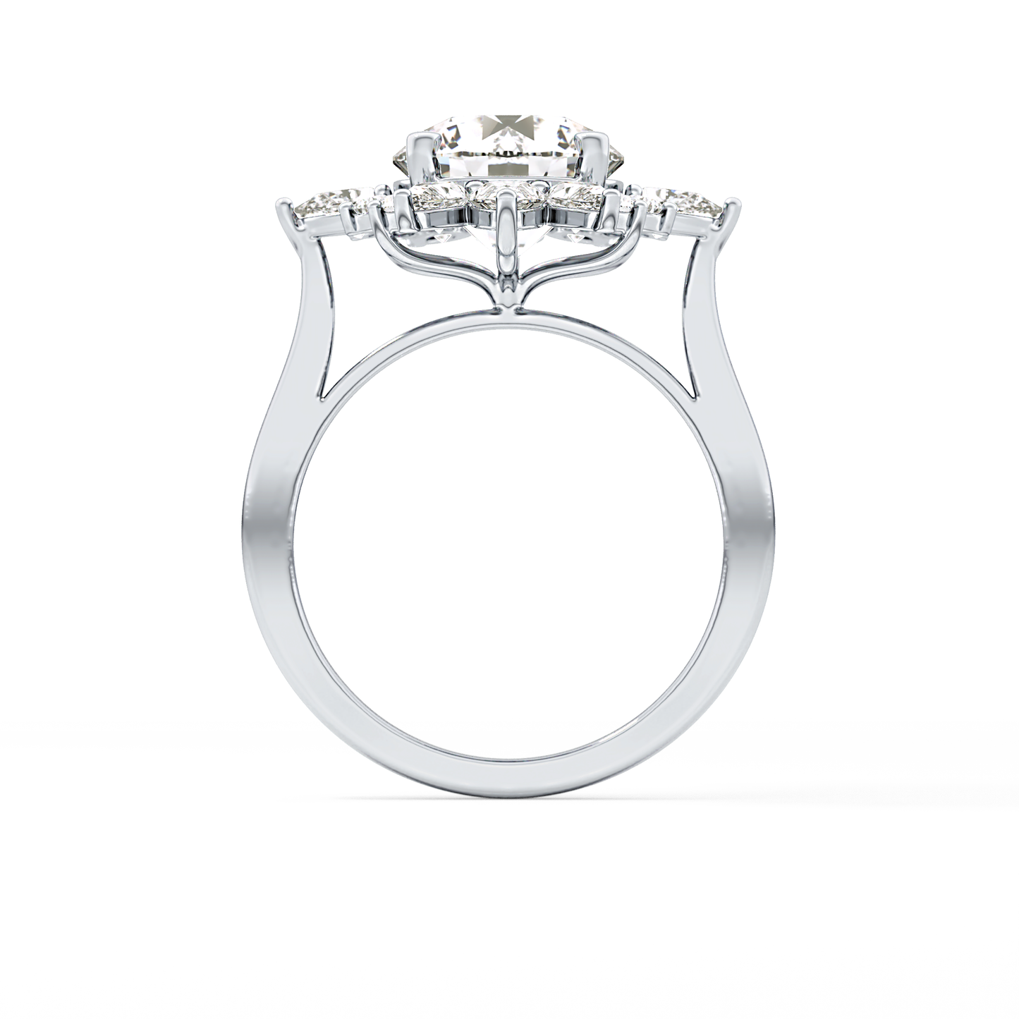 Round Cluster Lab Grown Diamond Engagement Ring