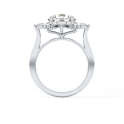 Round Cluster Lab Grown Diamond Engagement Ring