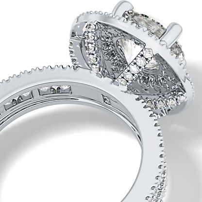 Round Double Halo & Pave Lab Grown Diamond Engagement Ring
