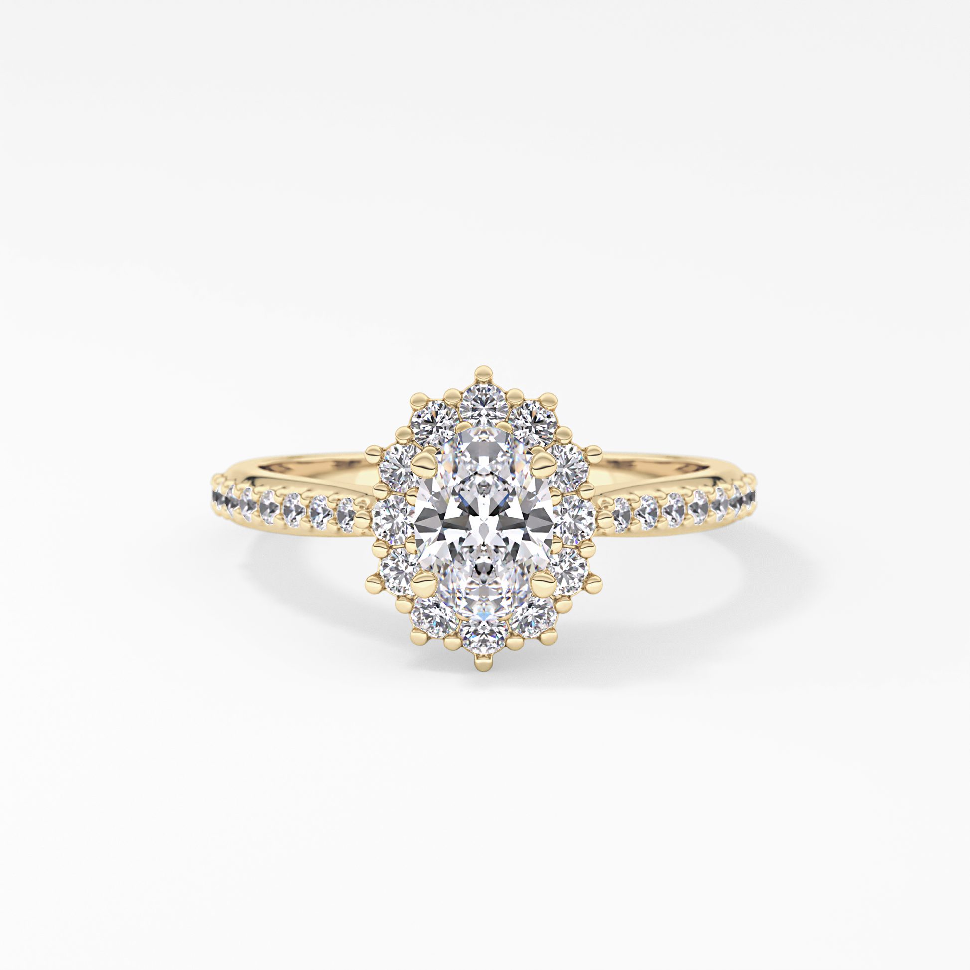Oval Halo & Pave Lab Grown Diamond Engagement Ring
