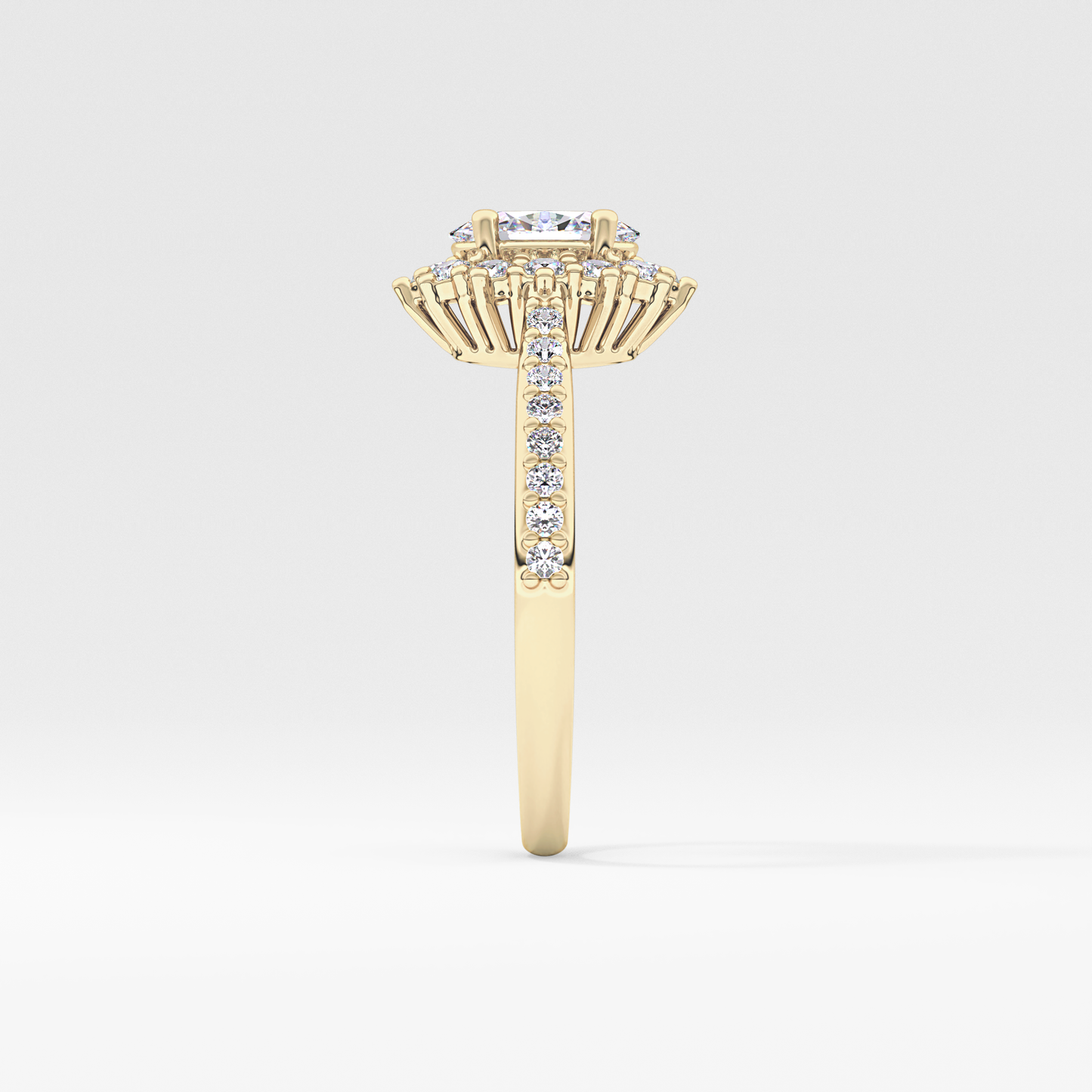 Oval Halo & Pave Lab Grown Diamond Engagement Ring
