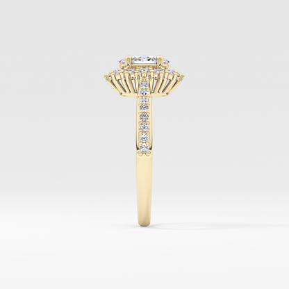 Oval Halo & Pave Lab Grown Diamond Engagement Ring