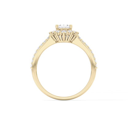 Oval Halo & Pave Lab Grown Diamond Engagement Ring