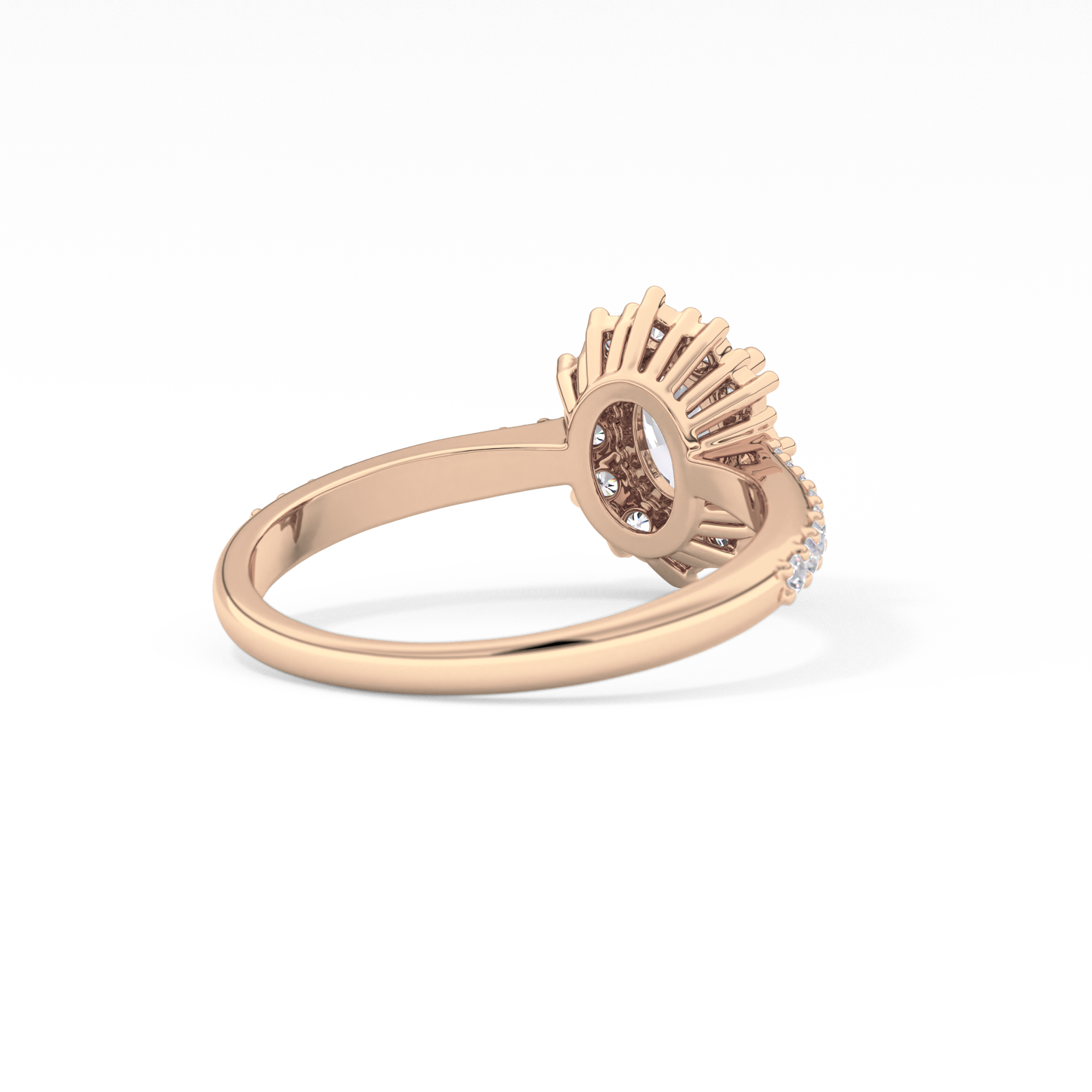 Oval Halo & Pave Lab Grown Diamond Engagement Ring