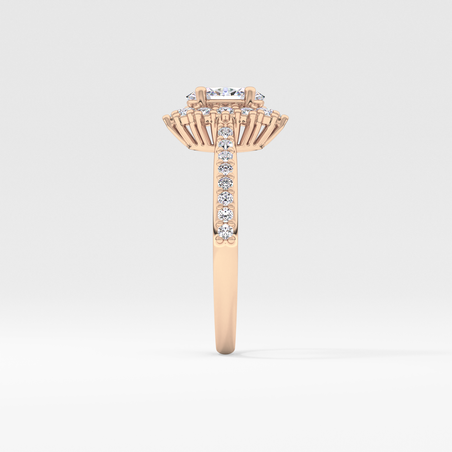 Oval Halo & Pave Lab Grown Diamond Engagement Ring