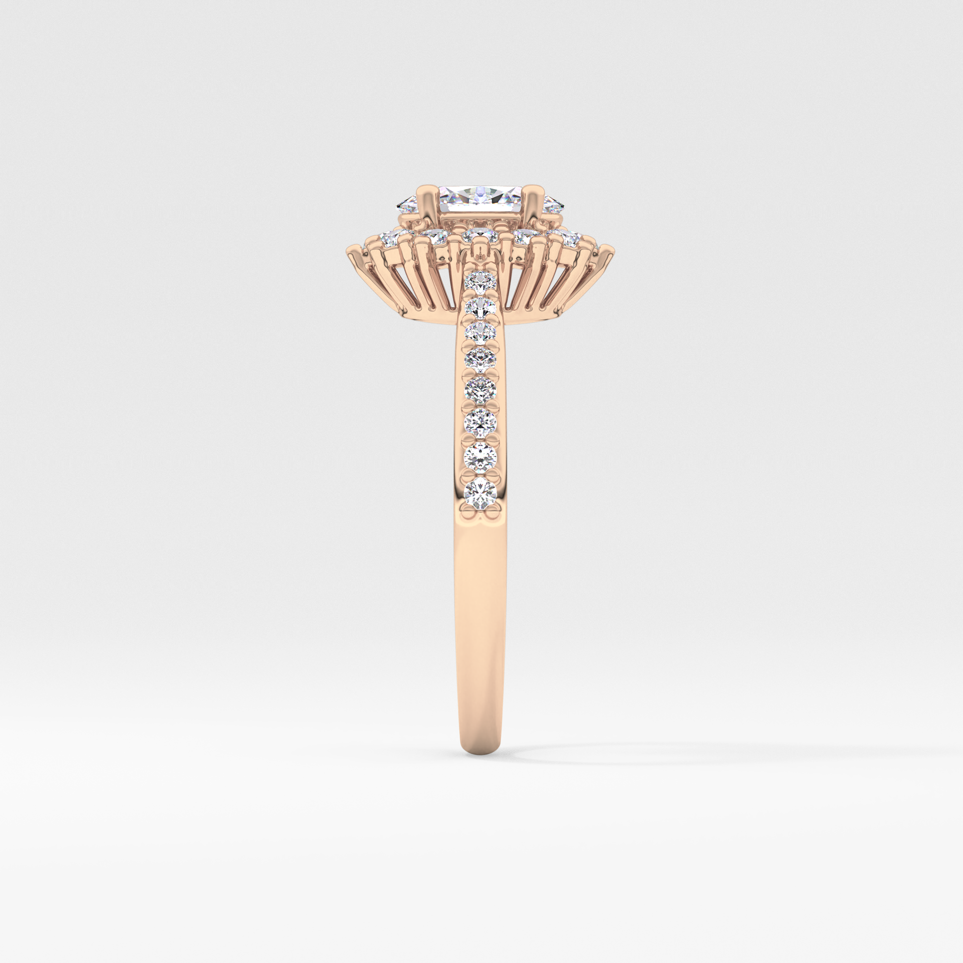 Oval Halo & Pave Lab Grown Diamond Engagement Ring