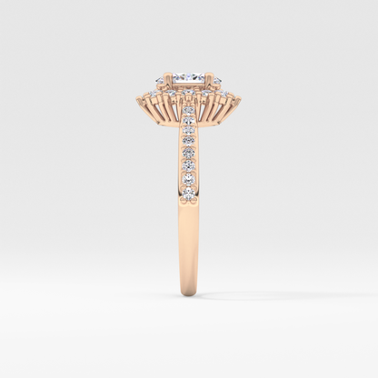 Oval Halo & Pave Lab Grown Diamond Engagement Ring