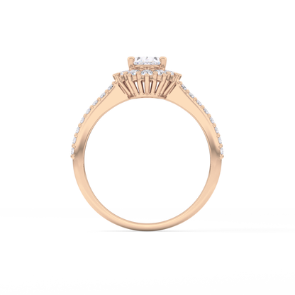 Oval Halo & Pave Lab Grown Diamond Engagement Ring