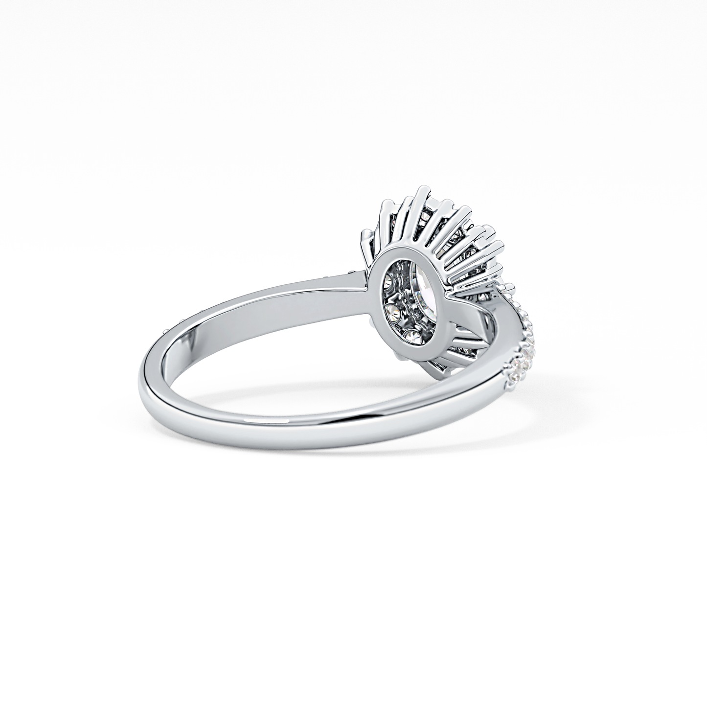 Oval Halo & Pave Lab Grown Diamond Engagement Ring