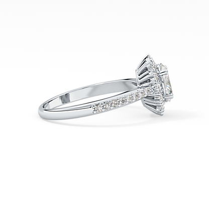 Oval Halo & Pave Lab Grown Diamond Engagement Ring