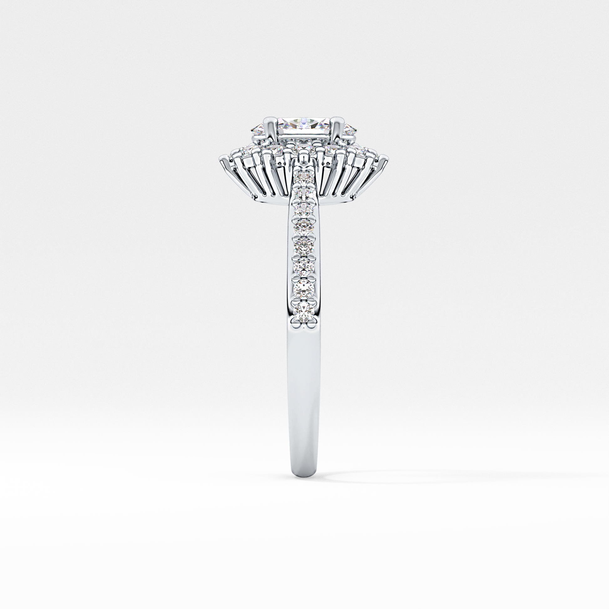 Oval Halo & Pave Lab Grown Diamond Engagement Ring