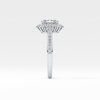 Oval Halo & Pave Lab Grown Diamond Engagement Ring