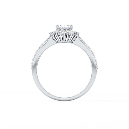 Oval Halo & Pave Lab Grown Diamond Engagement Ring