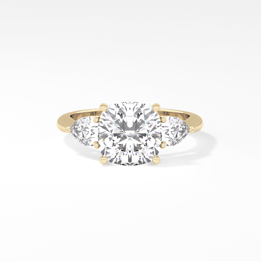 Cushion Three Stone Lab Grown Diamond Engagement Ring