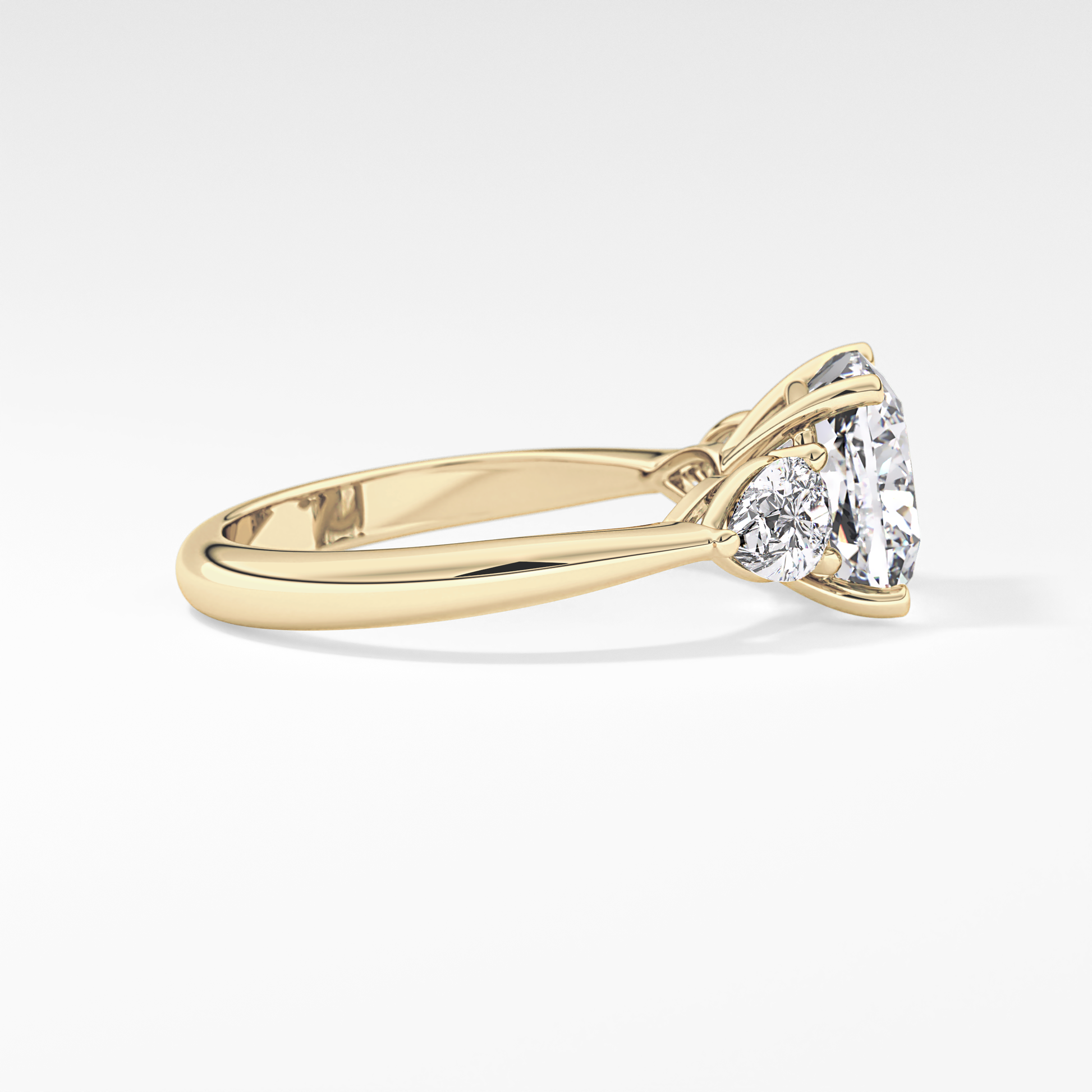 Cushion Three Stone Lab Grown Diamond Engagement Ring