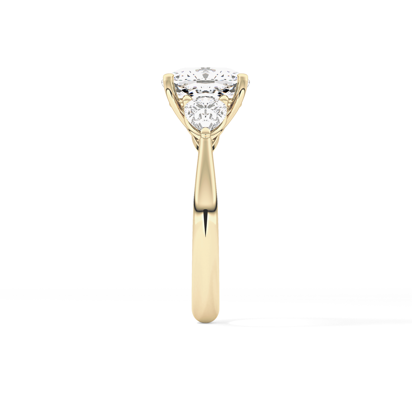 Cushion Three Stone Lab Grown Diamond Engagement Ring