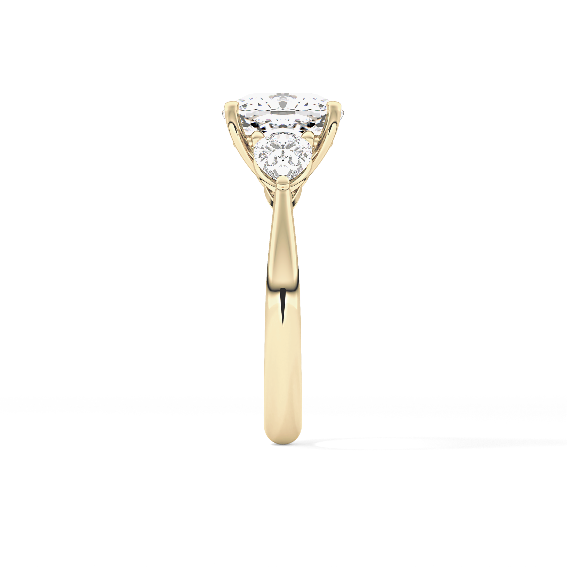 Cushion Three Stone Lab Grown Diamond Engagement Ring